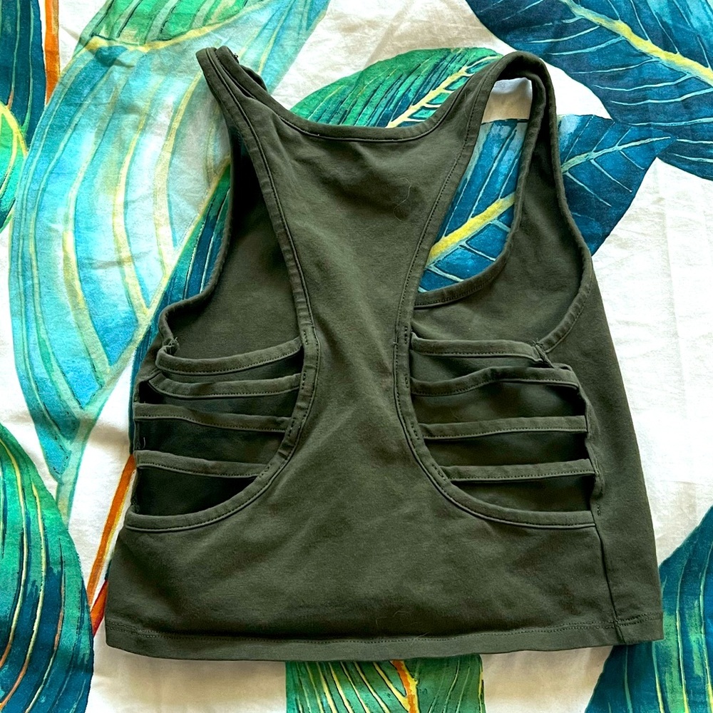 Cut Out Green Crop Top
